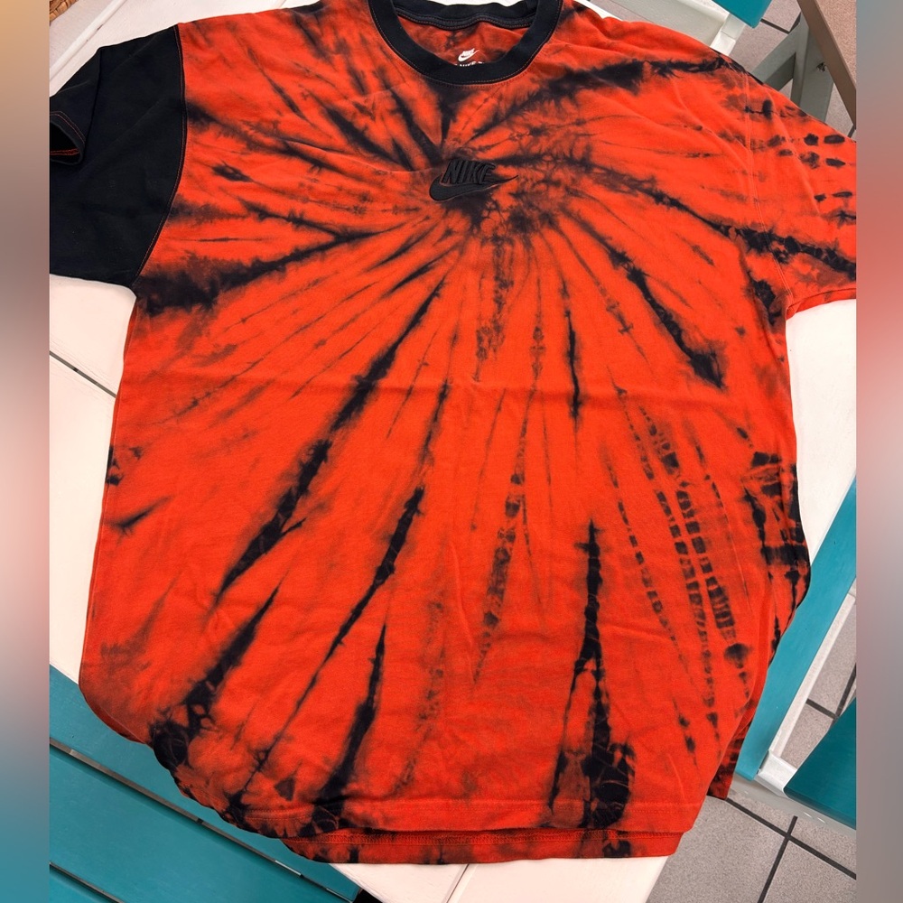 Orange & Black Tie-Dye Nike Shirt